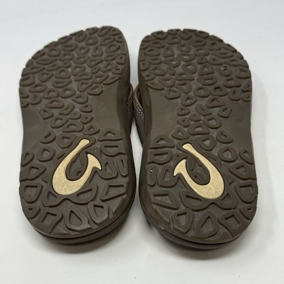 Olukai Ohana Sandals Flip Flops Mens 10 Brown Thong Comfort Casual Beach Preppy - Picture 15 of 15